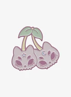 Cat Skull Cherries Enamel Pin