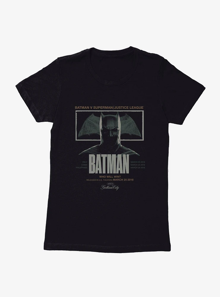 Batman V Superman Who Will Win Womens T-Shirt