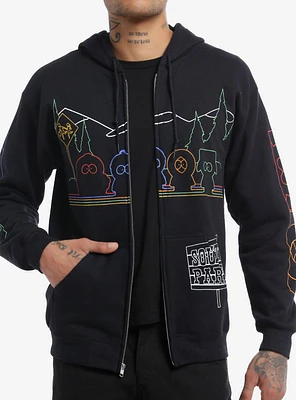 South Park Bus Stop Line Art Hoodie