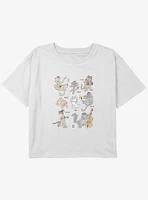 Disney The Aristocats Group Characters Youth Girls Boxy Crop T-Shirt