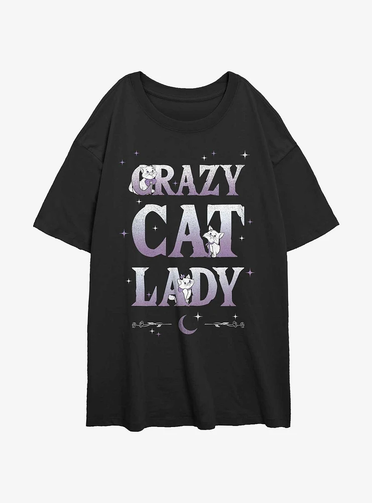 Disney The Aristocats Crazy Cat Lady Womens Oversized T-Shirt