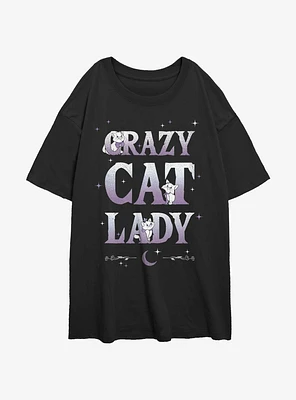 Disney The Aristocats Crazy Cat Lady Womens Oversized T-Shirt