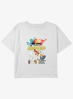 Disney The Aristocats Vintage Poster Youth Girls Boxy Crop T-Shirt