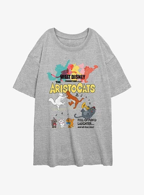 Disney The Aristocats Vintage Poster Womens Oversized T-Shirt