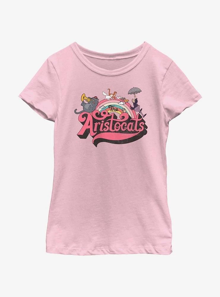 Disney The Aristocats Rainbow Cats Youth Girls T-Shirt