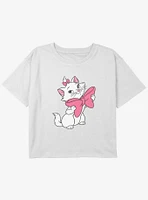 Disney The Aristocats Marie Bow Smile Youth Girls Boxy Crop T-Shirt