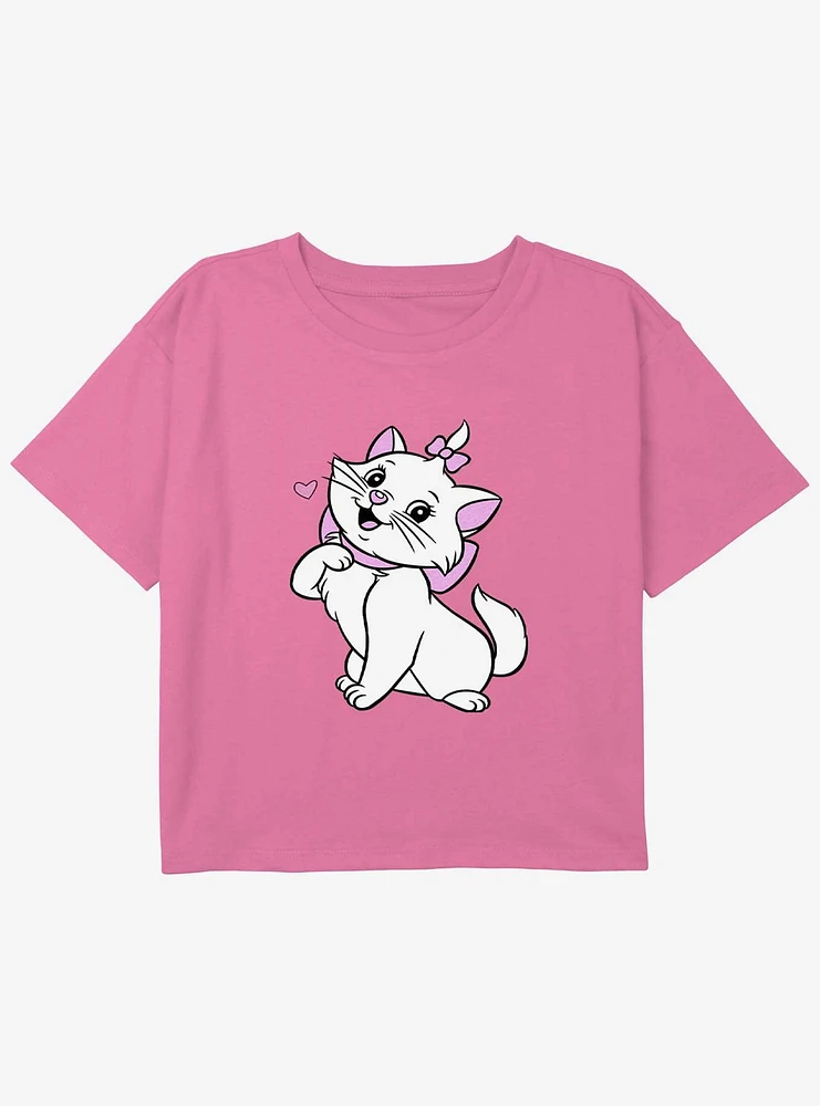 Disney The Aristocats Marie Stance Cute Youth Girls Boxy Crop T-Shirt