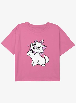 Disney The Aristocats Marie Stance Cute Youth Girls Boxy Crop T-Shirt