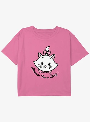 Disney The Aristocats Because Im A Lady Youth Girls Boxy Crop T-Shirt