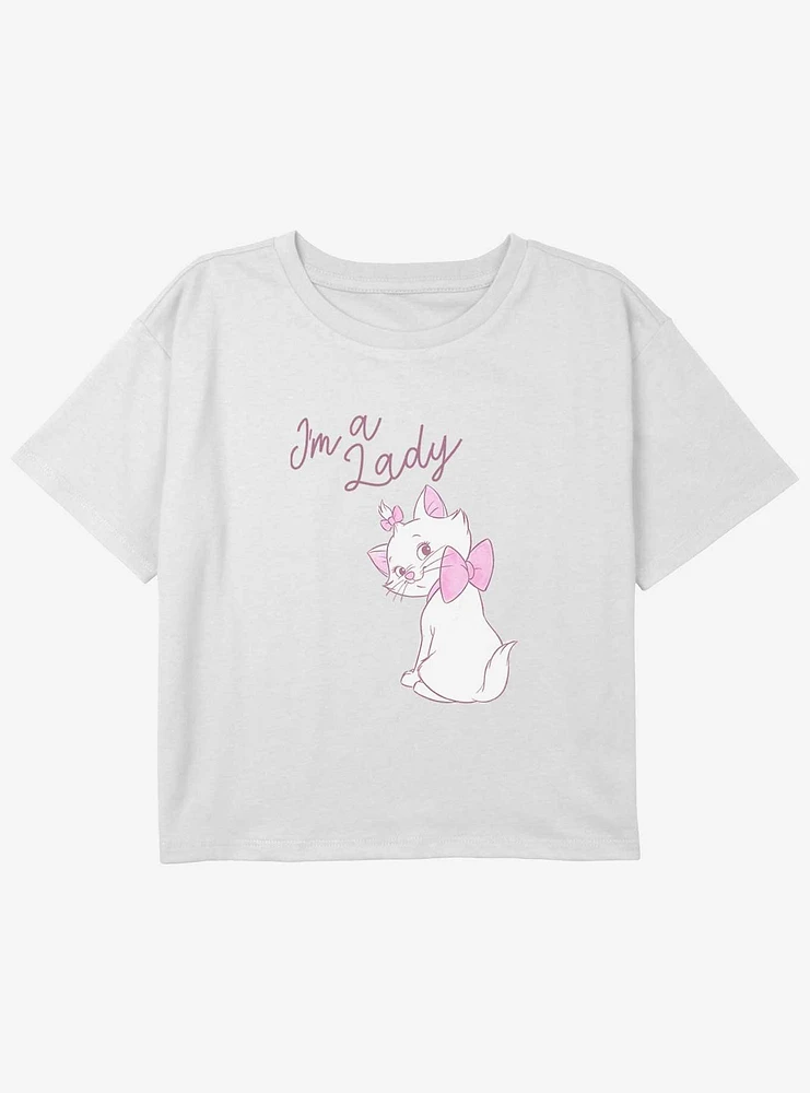 Disney The Aristocats Im A Lady Youth Girls Boxy Crop T-Shirt