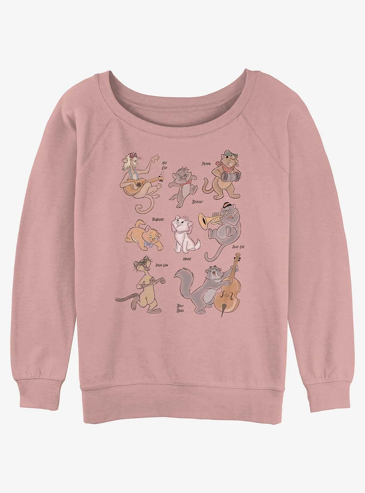 Disney The Aristocats Group Characters Womens Slouchy Sweatshirt