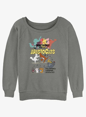 Disney The Aristocats Vintage Poster Womens Slouchy Sweatshirt