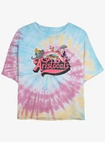 Disney The Aristocats Rainbow Cats Tie Dye Crop Girls T-Shirt