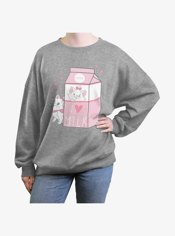 Disney The Aristocats Marie Milk Carton Womens Oversized Sweatshirt