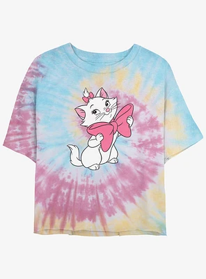 Disney The Aristocats Marie Bow Smile Tie Dye Crop Girls T-Shirt