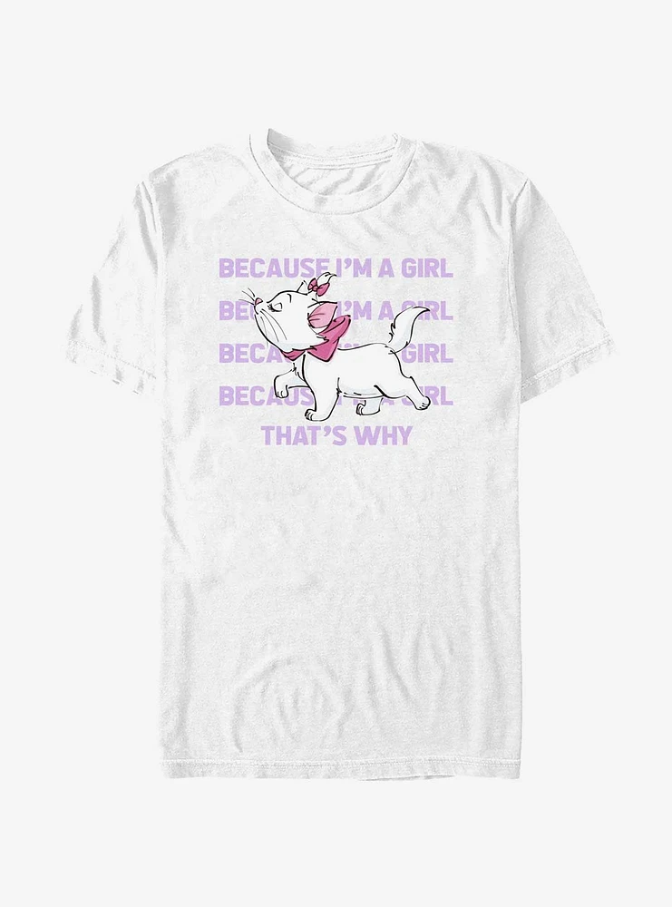 Disney The Aristocats Because I'm A Girl Walk T-Shirt