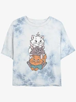 Disney The Aristocats Group Stack Kittens Cute Tie Dye Crop Girls T-Shirt