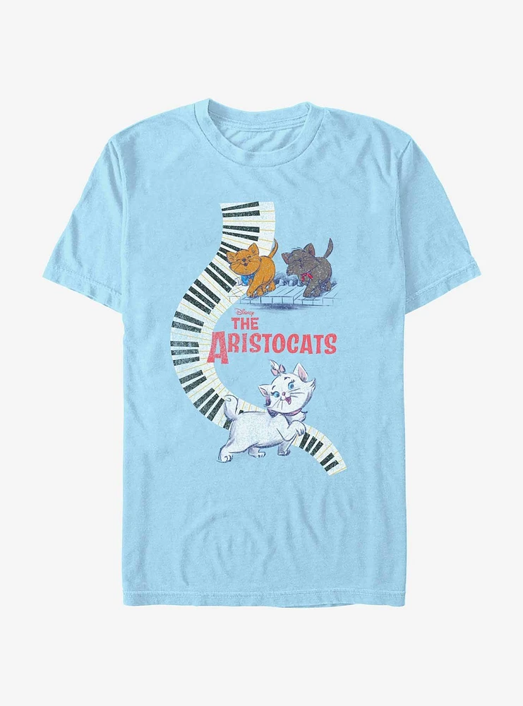 Disney The Aristocats Piano Kitten Group  T-Shirt