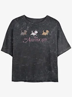 Disney The Aristocats Walk Group Line Mineral Wash Womens Crop T-Shirt