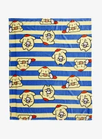 Sanrio Pompompurin Striped Allover Print Fleece Throw - BoxLunch Exclusive