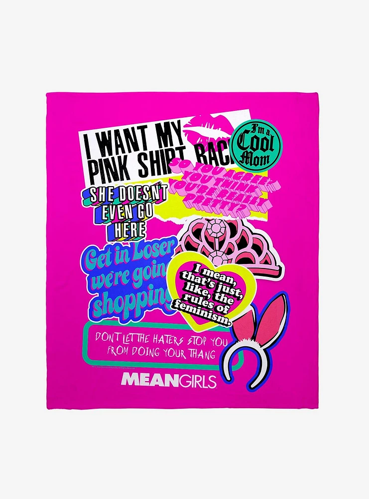 Mean Girls Quote Collage Throw Blanket