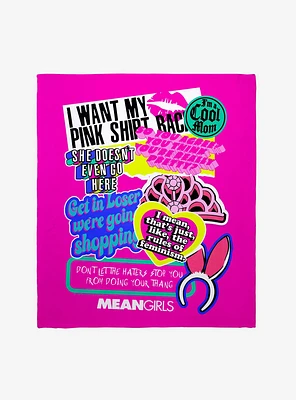 Mean Girls Quote Collage Throw Blanket