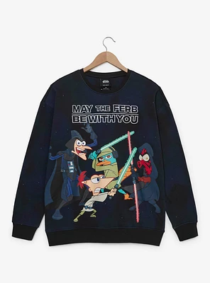 Disney Phineas & Ferb x Star Wars Characters Group Portrait Crewneck - BoxLunch Exclusive