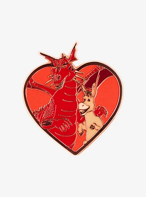 Shrek Donkey & Dragon Heart Enamel Pin