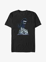 Alien Xenomorph On Skull Mountain Big & Tall T-Shirt