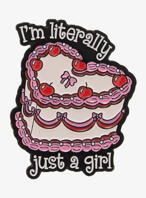 Just A Girl Cake Enamel Pin