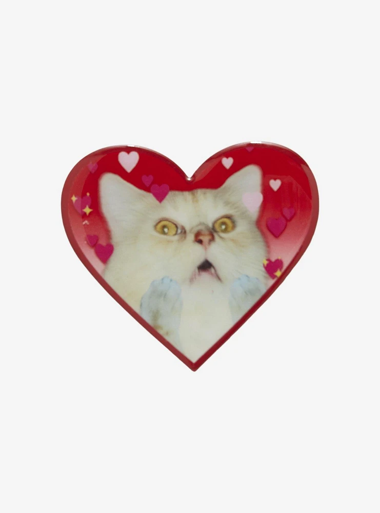 Cat Heart Resin Enamel Pin