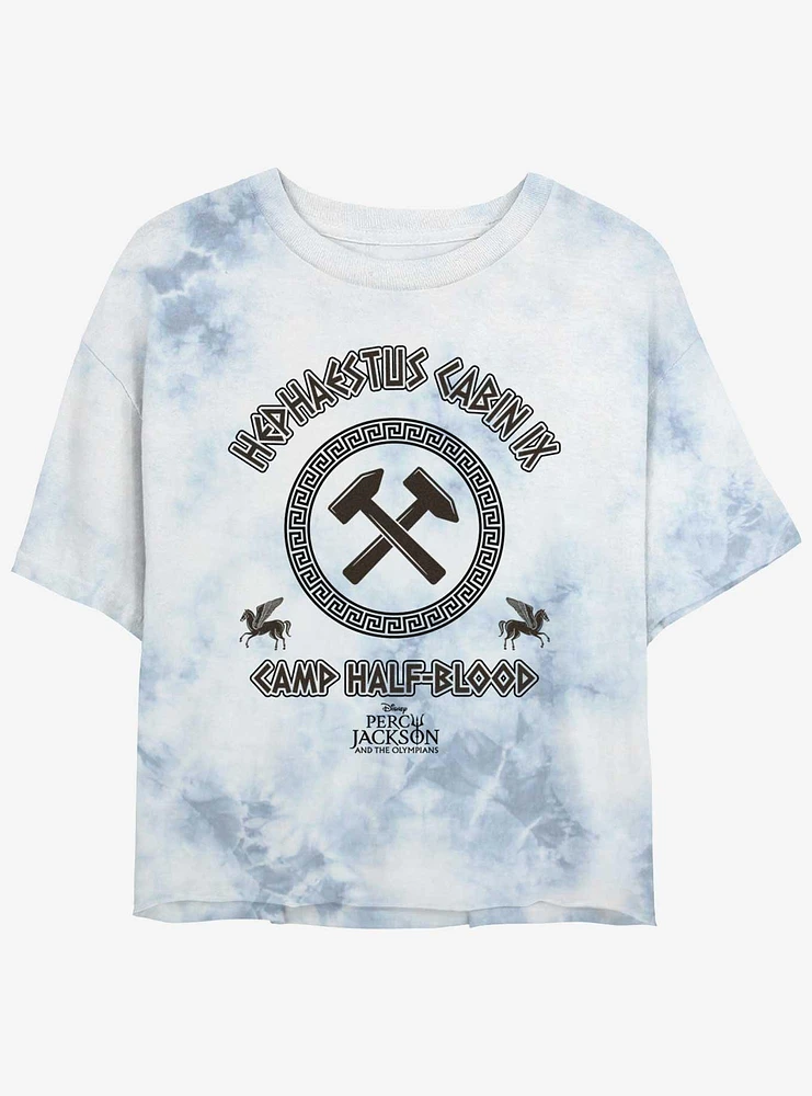 Disney Percy Jackson And The Olympians Hephaestus Cabin Girls Tie-Dye Crop T-Shirt