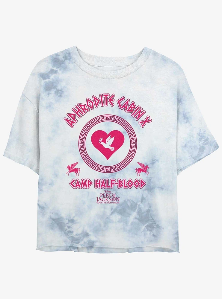 Disney Percy Jackson And The Olympians Aphrodite Cabin Girls Tie-Dye Crop T-Shirt