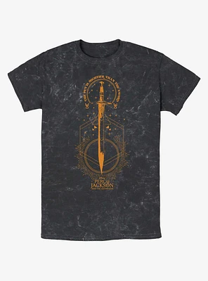 Disney Percy Jackson And The Olympians Pen Above Sword Mineral Wash T-Shirt