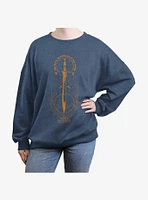 Disney Percy Jackson And The Olympians Pen Above Sword Girls Oversized Sweatshirt