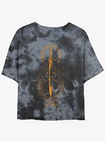 Disney Percy Jackson And The Olympians Pen Above Sword Girls Tie-Dye Crop T-Shirt