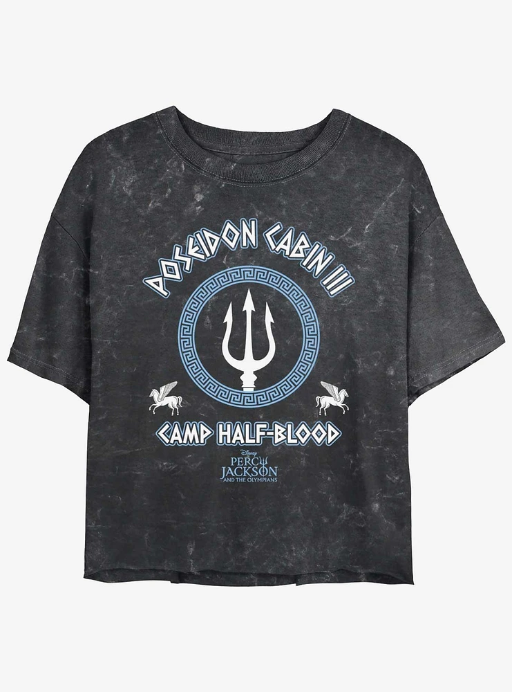 Disney Percy Jackson And The Olympians Poseidon Cabin Girls Mineral Wash Crop T-Shirt