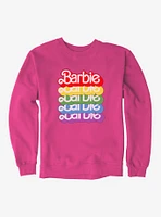 Barbie Text Rainbow Stack Sweatshirt