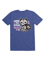 Here to Steal Hearts Cute Kawaii Racoon T-Shirt