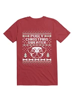 Pugly Christmas Sweater Pug Lovers Design T-Shirt