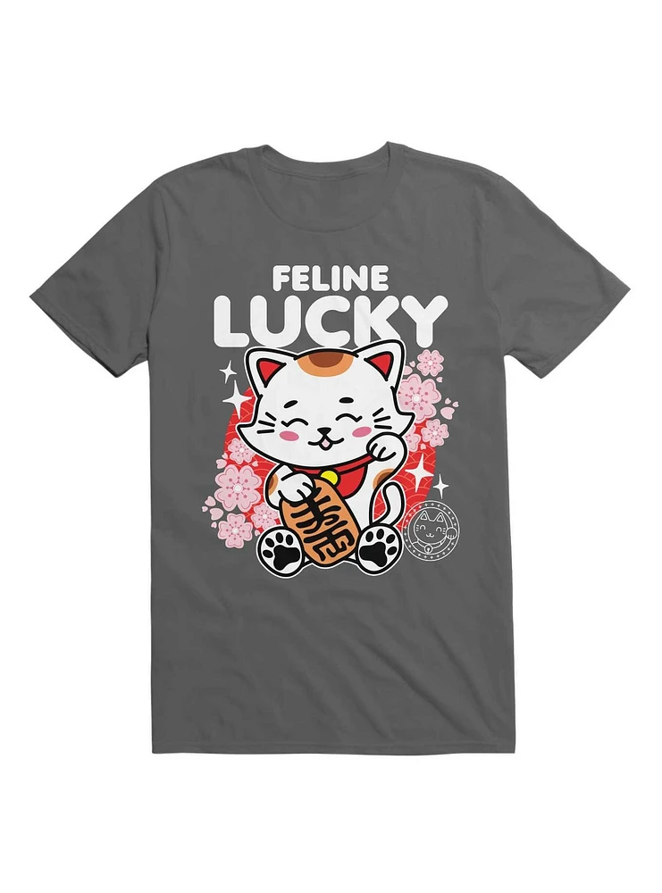 Feline Lucky Drk T-Shirt