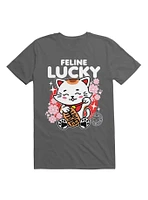 Feline Lucky Drk T-Shirt