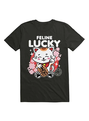 Feline Lucky Drk T-Shirt