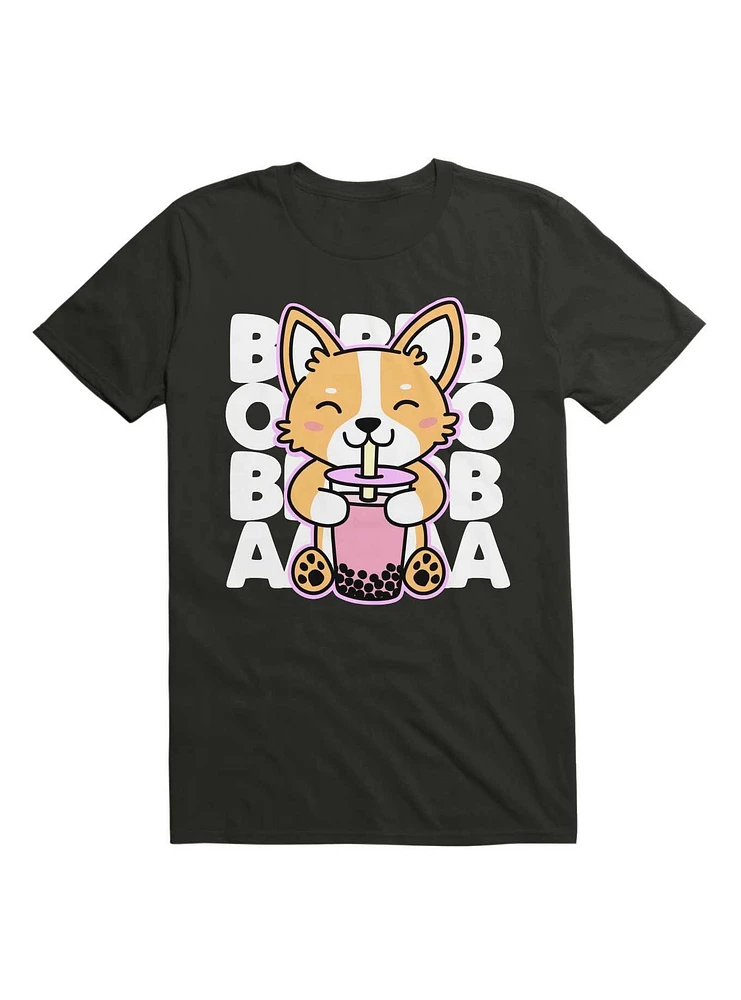 Corgi Drinking Boba Tea T-Shirt