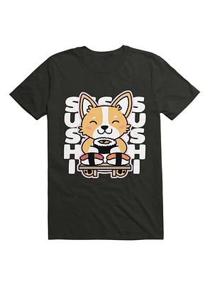 Corgi Eating Sushi Cute Kawaii Foodie Dog T-Shirt