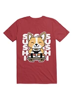 Corgi Eating Sushi Cute Kawaii Foodie Dog T-Shirt