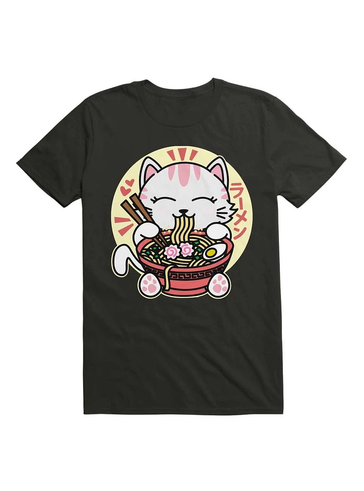 Cat Eating Ramen T-Shirt