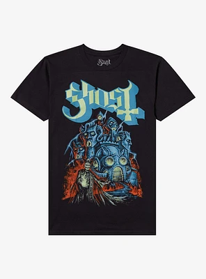 Ghost Robot Castle Glow-In-The-Dark T-Shirt