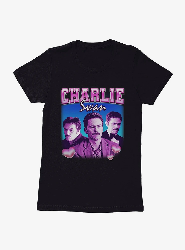 Twilight Charlie Swan Retro Style Portrait Womens T-Shirt