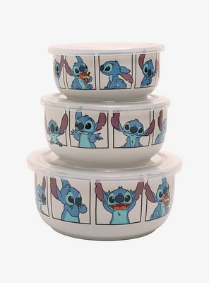 Disney Stitch Portraits Lidded Bowl Set